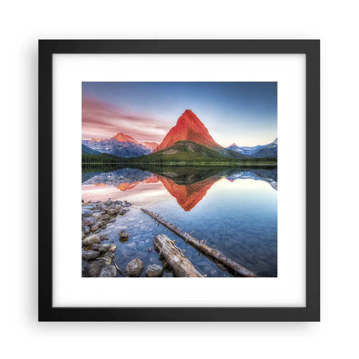 Poster în ramă neagră - Căldură și frig - 30x30 cm