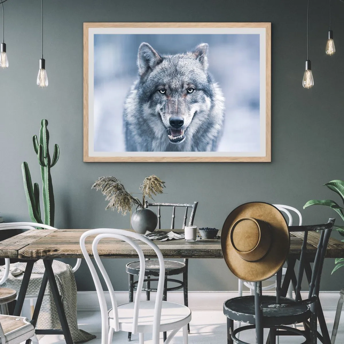 Poster în ramă de stejar deschis - Accepți provocarea? - 50x40 cm