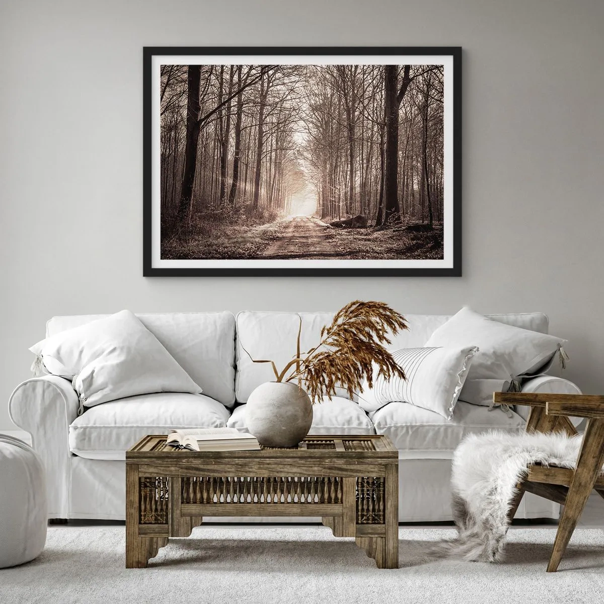 Poster în ramă neagră - Catedrala Forestieră - 100x70 cm