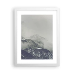 Poster în ramă albă - Valea cețoasă - 30x40 cm