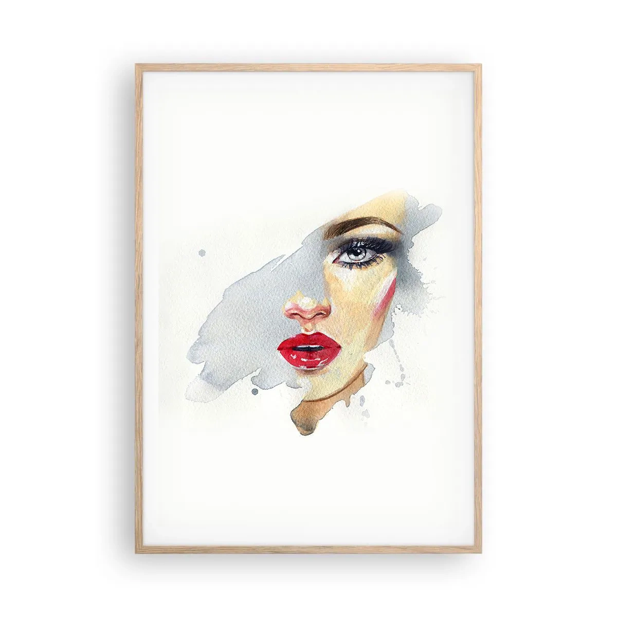 Poster în ramă de stejar deschis - Reflecție într-o picătură de apă - 70x100 cm