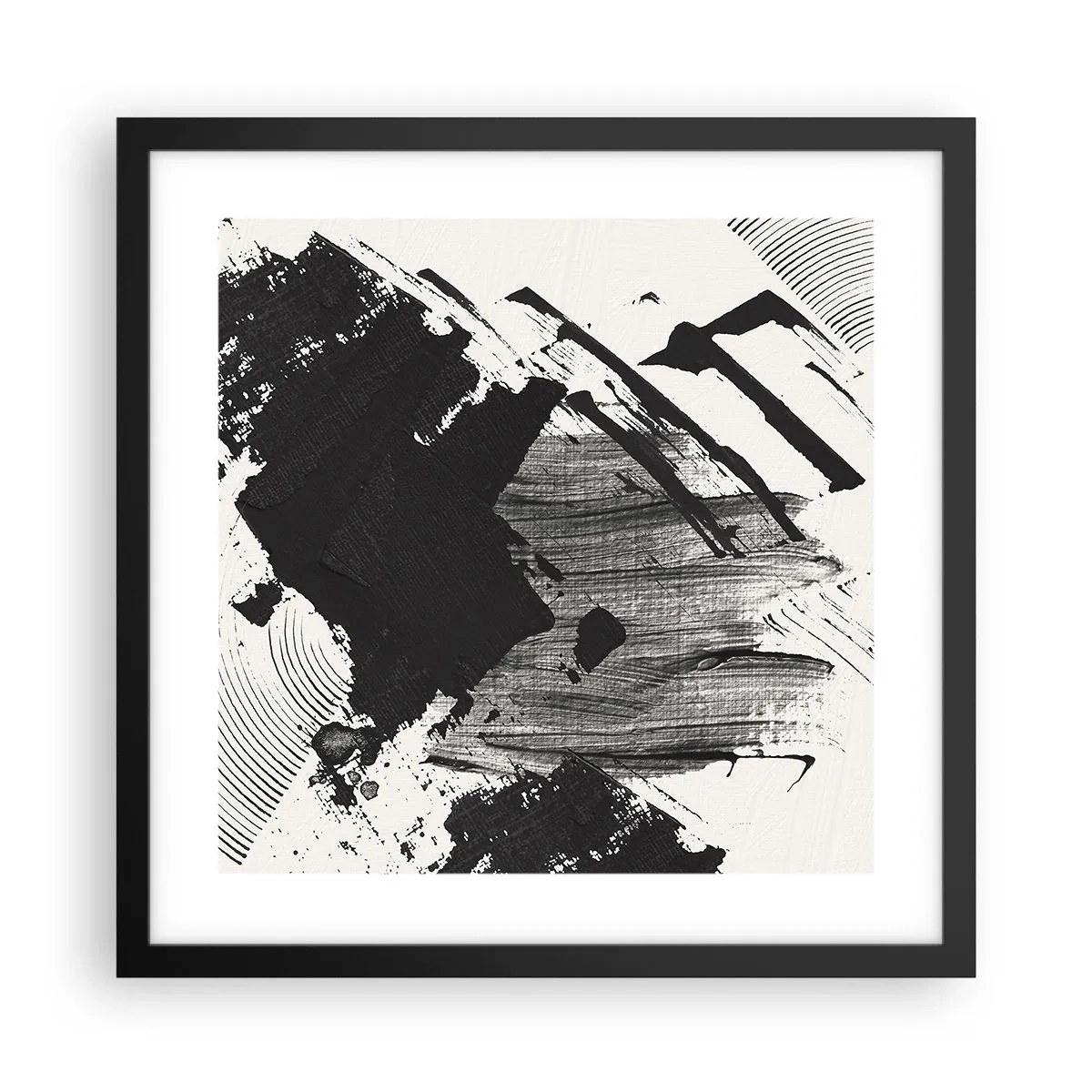 Poster în ramă neagră - Abstracție - expresie de negru - 40x40 cm