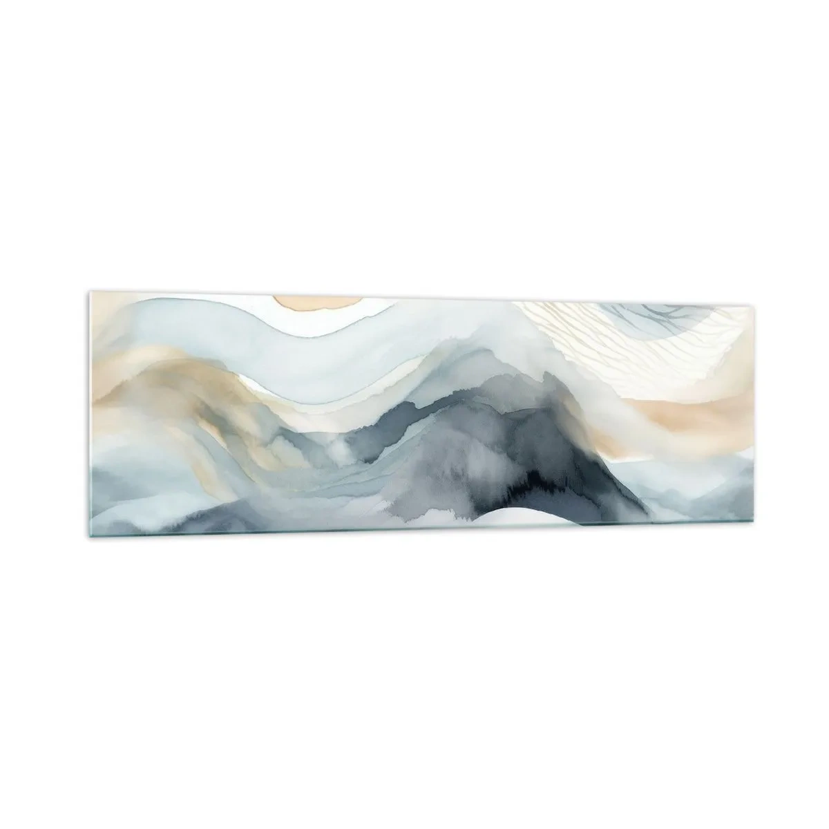 Tablou pe sticlă - Abstracție de zăpadă și ceață - 160x50 cm