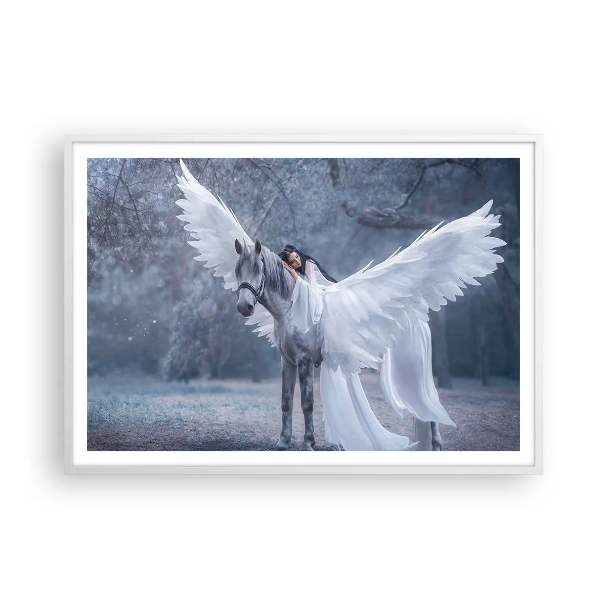 Poster în ramă albă - Moment inspirat - 100x70 cm