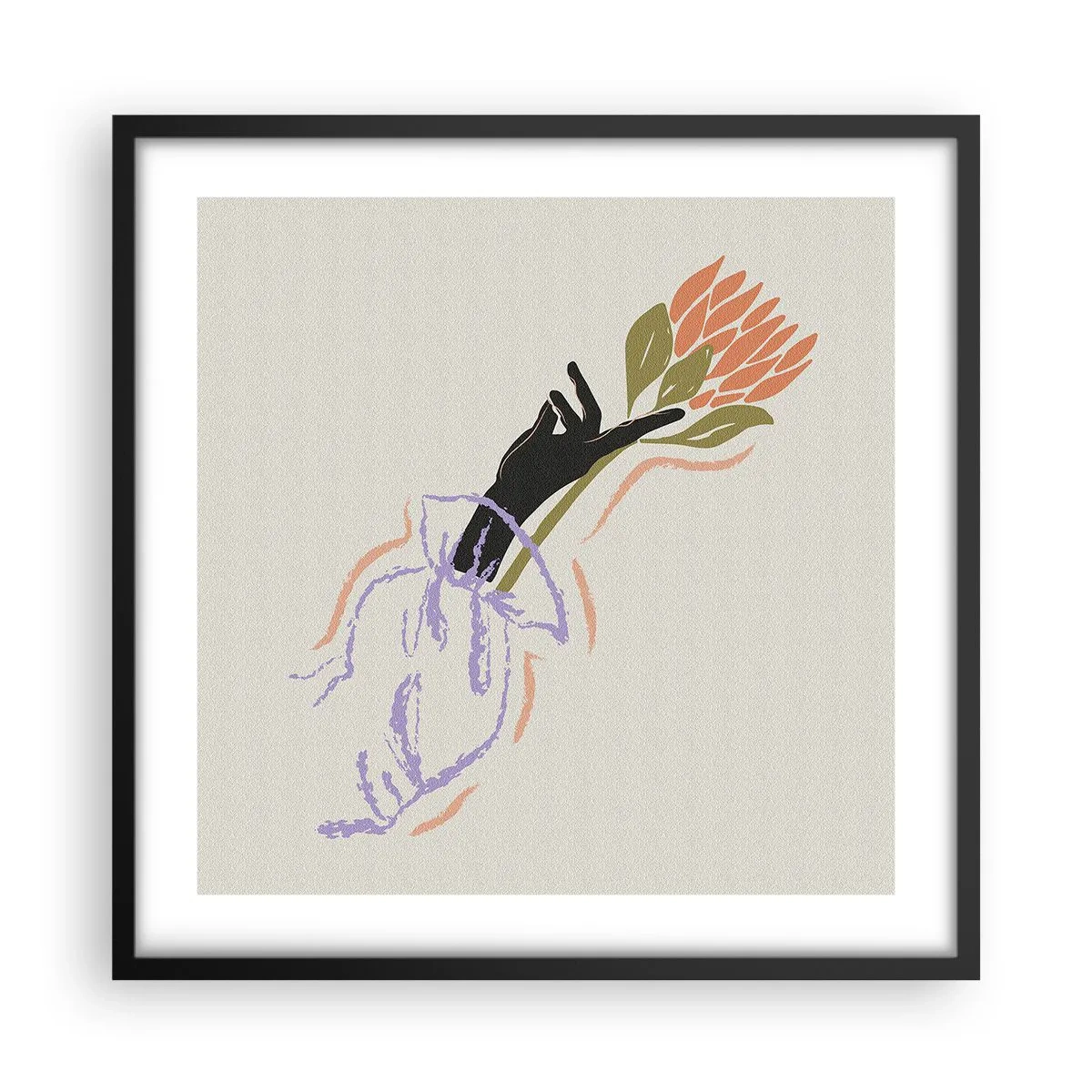 Poster în ramă neagră - Atingere surorială - 50x50 cm