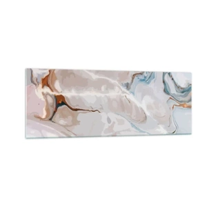 Tablou pe sticlă - Meandre albastre sub alb - 140x50 cm