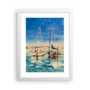 Poster în ramă albă - Laguna însorită - 30x40 cm