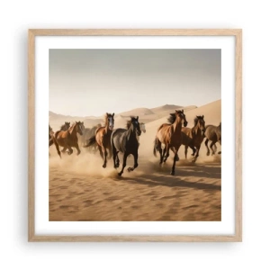 Poster în ramă de stejar deschis - Liberi ca vântul - 50x50 cm