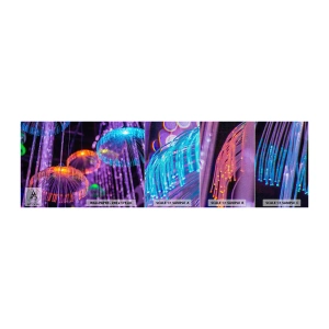 Mostră tapet Premium Canvas - Fântână de lumină - Neon, Lumini, Luminanță - 100x30 cm