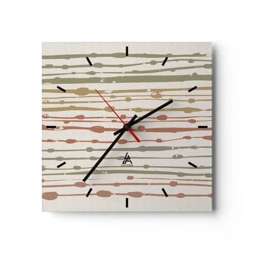 Ceas de perete - Ceas pe sticlă - Notația culorilor muzicale - 40x40 cm