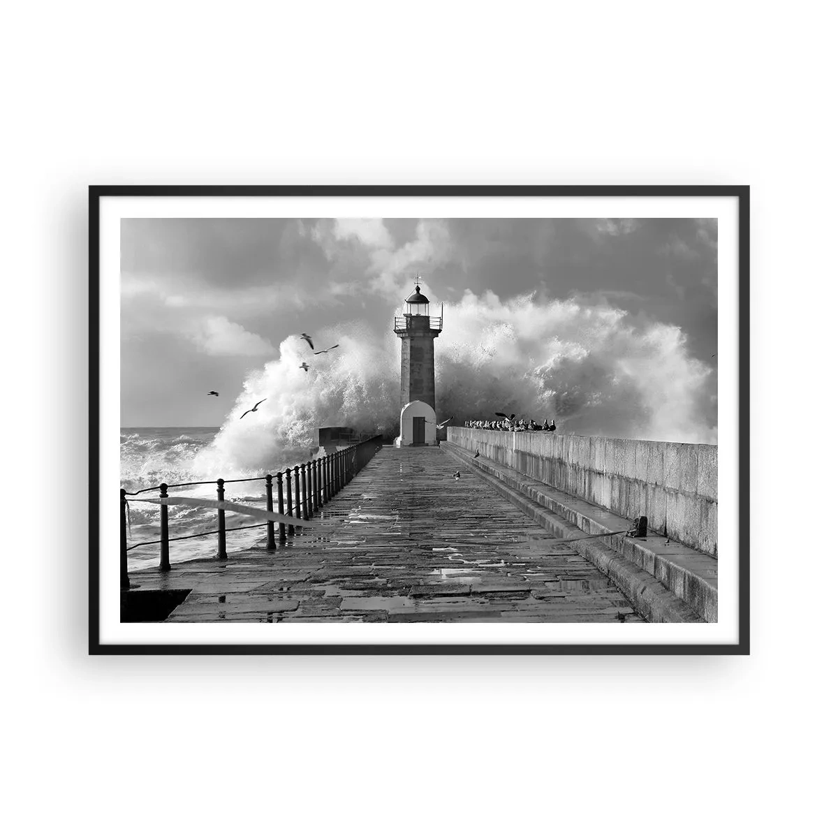 Poster în ramă neagră - Fără frică  - 100x70 cm
