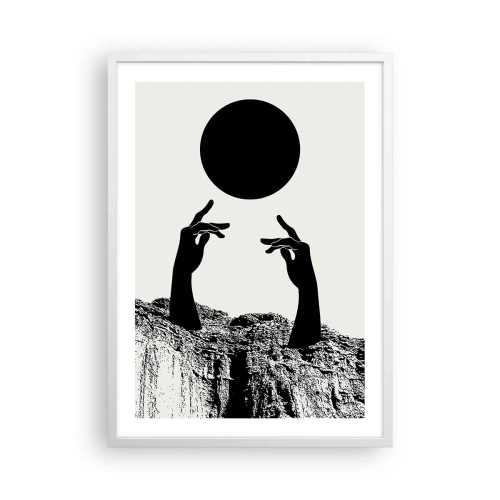 Poster în ramă albă - Compoziție suprarealistă: soarele și tot restul - 50x70 cm