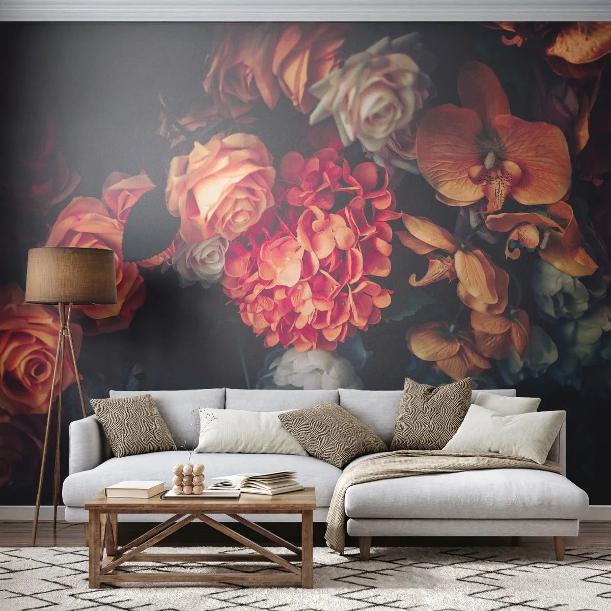 Tapet Premium Sand - Ca la maeștri olandezi - Buchet de flori, Flori, Trandafiri - 350x256 cm