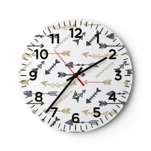 Ceas de perete - Ceas pe sticlă - Visul arcașului - 40x40 cm