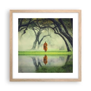Poster în ramă de stejar deschis - Pe drumul spre iluminare - 40x40 cm