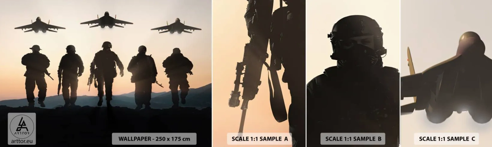 Mostră de Tapet Standard Eco - Bun venit în lumea mea - Militar, Armată, Soldati - 100x30 cm