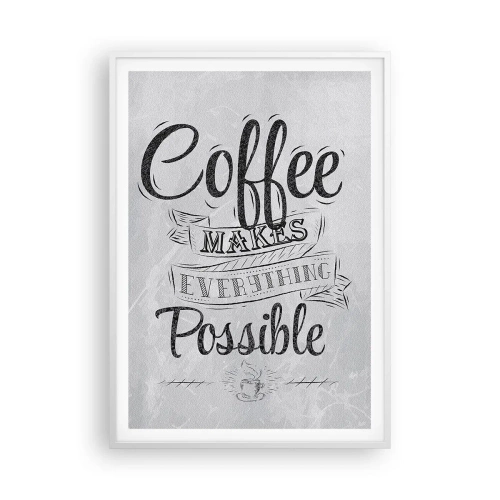 Poster în ramă albă - Cum să nu iubești cafeaua - 70x100 cm