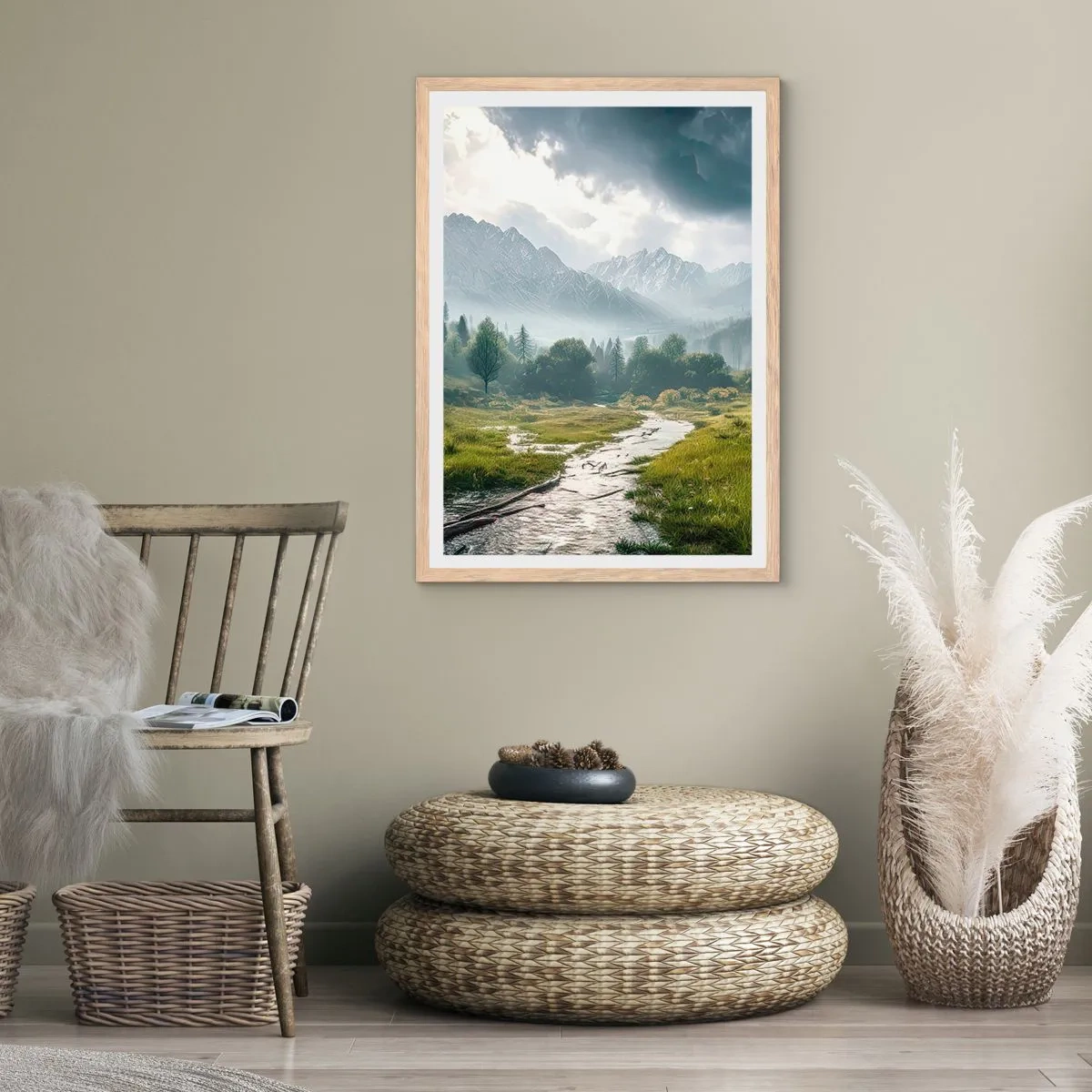 Poster în ramă de stejar deschis - Până acolo și înapoi - 40x50 cm