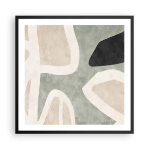 Poster în ramă neagră - Compoziție cu motiv negru - 60x60 cm