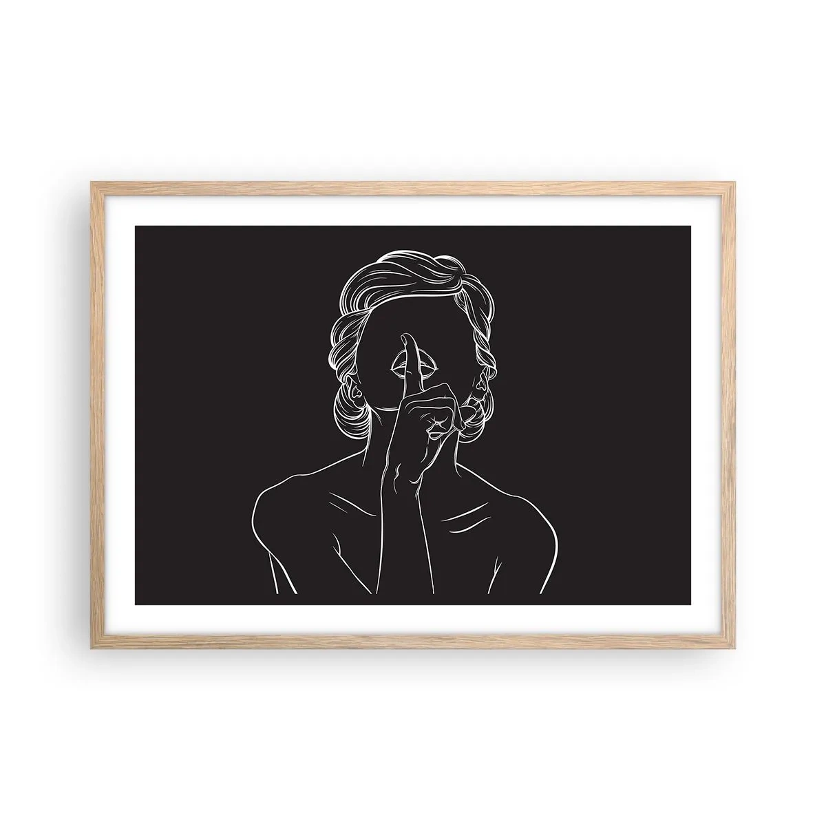 Poster în ramă de stejar deschis - Frumusețea înflorește în tăcere - 70x50 cm