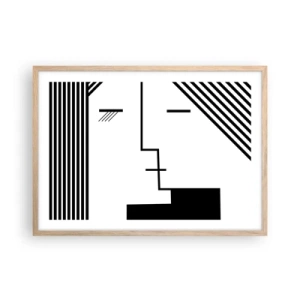 Poster în ramă de stejar deschis - Doar un sărut - 70x50 cm