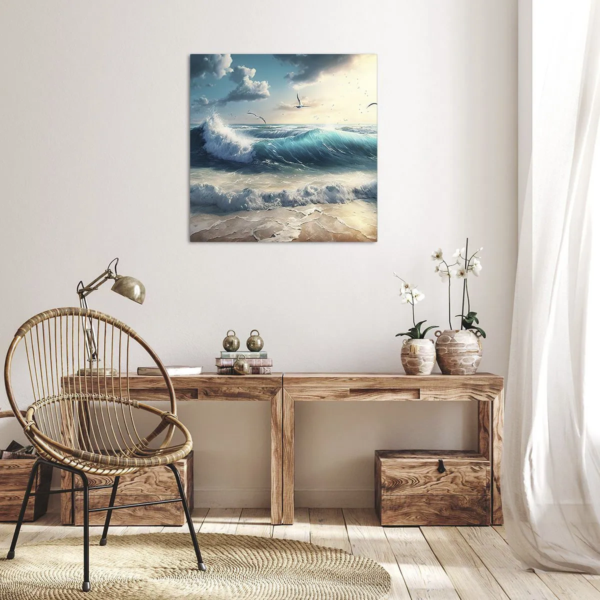 Tablou pe pânză - Sunetul valurilor doar pentru tine - 70x70 cm