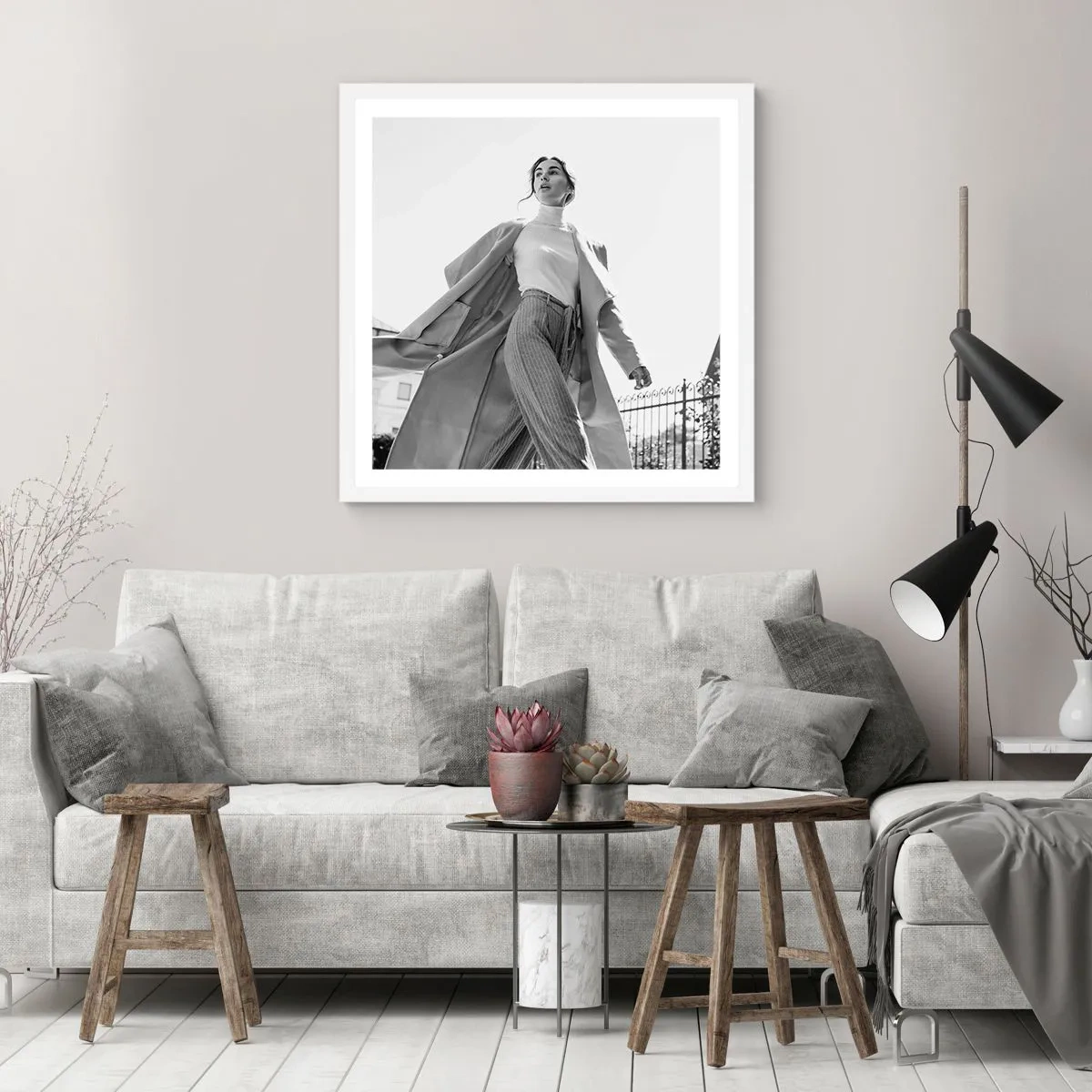 Poster în ramă albă - Vii cu mine? - 30x30 cm