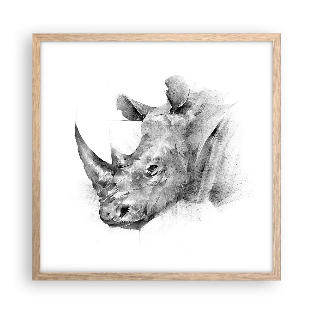 Poster în ramă de stejar deschis - Portret african - 50x50 cm