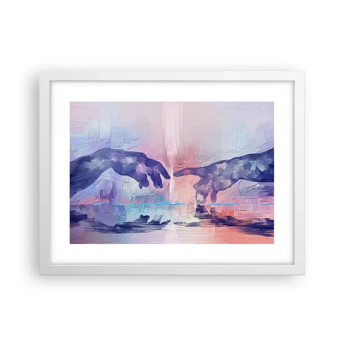 Poster în ramă albă - Scânteia divină a vieții - 40x30 cm