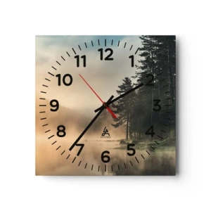 Ceas de perete - Ceas pe sticlă - Nașterea unei zile - 40x40 cm