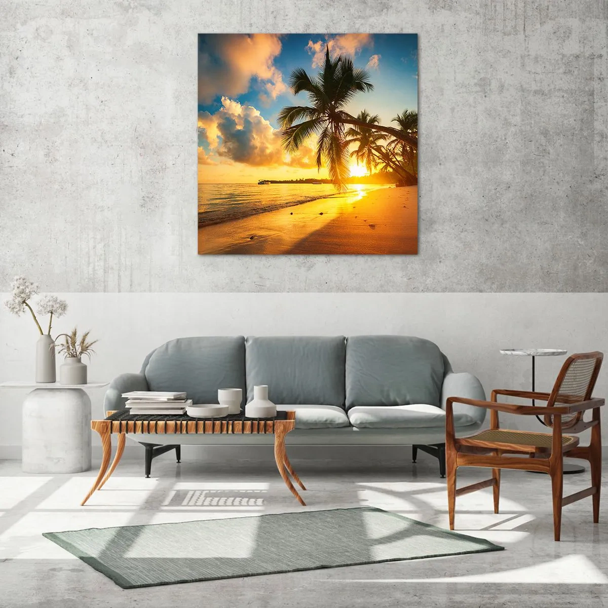 Tablou pe sticlă - Visul din Caraibe - 50x50 cm
