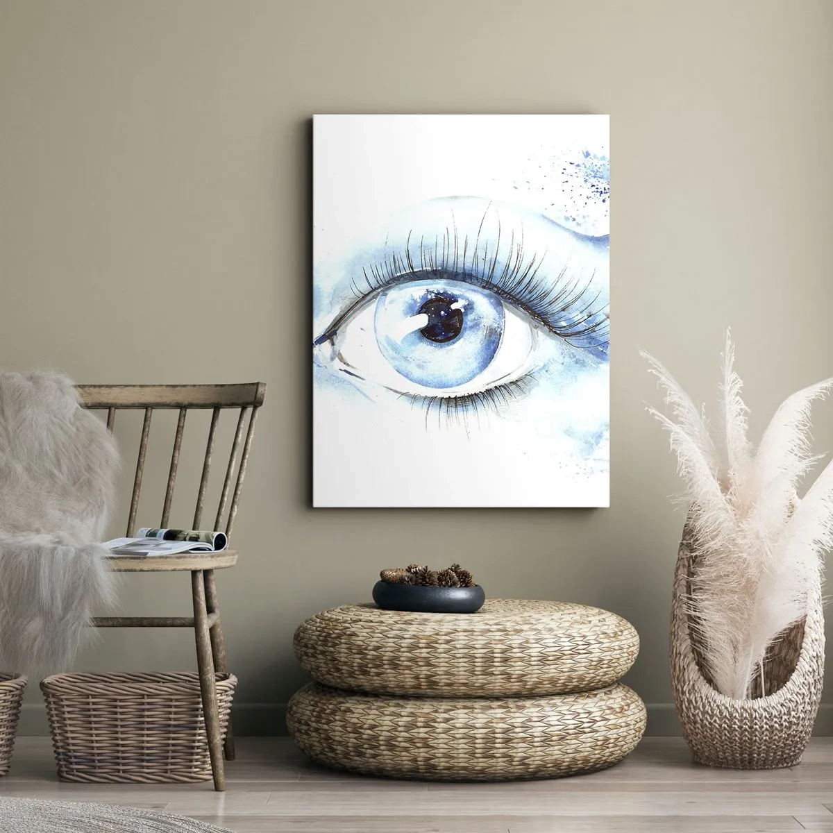 Tablou pe pânză - Scufundă-te în albastrul privirii - 50x70 cm