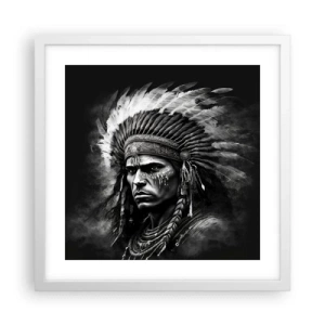 Poster în ramă albă - Conducător și luptător - 40x40 cm