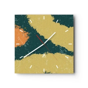 Ceas de perete - Ceas pe sticlă - Abstracție - în slow motion - 30x30 cm