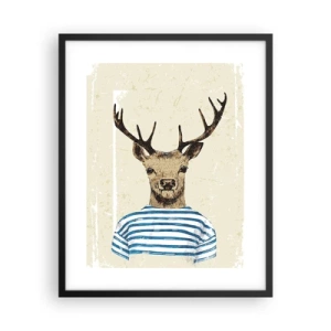 Poster în ramă neagră - Pentru că îmi plac cămășile cu dungi! - 40x50 cm