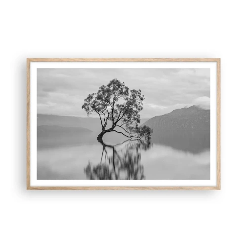 Poster în ramă de stejar deschis - Există o țară - 91x61 cm