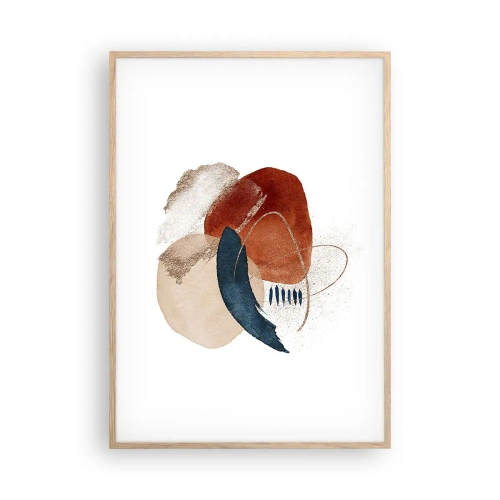 Poster în ramă de stejar deschis - Compoziție ovală - 70x100 cm