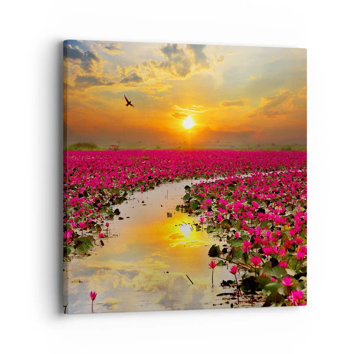 Tablou pe pânză - Viața secretă a lacului - 40x40 cm