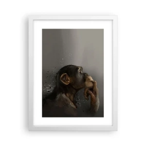 Poster în ramă albă - Cu siguranță, gânditorul - 30x40 cm