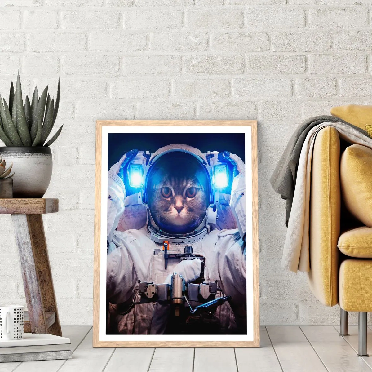 Poster în ramă de stejar deschis - Houston, aveți o problemă - 70x100 cm