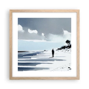 Poster în ramă de stejar deschis - Singuratic - 40x40 cm