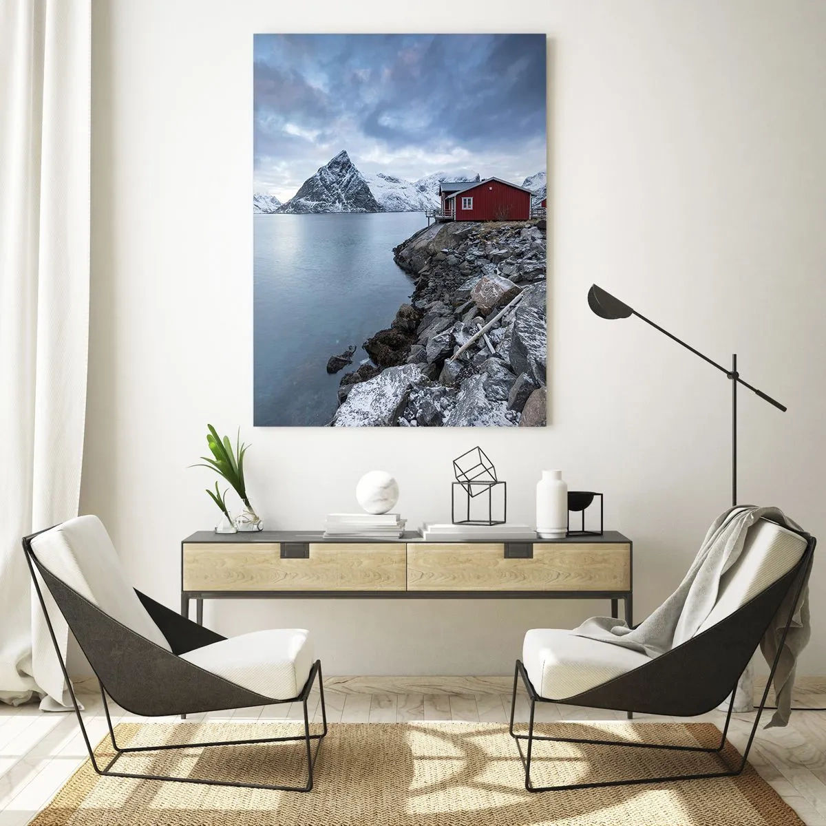 Tablou pe sticlă - Refugiu scandinav - 50x70 cm