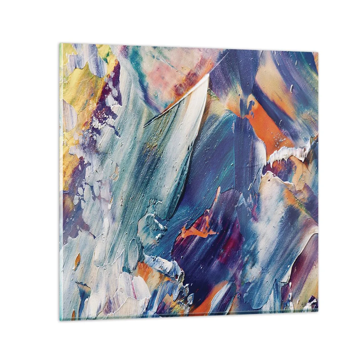 Tablou pe sticlă - Confuzie de culori - 40x40 cm