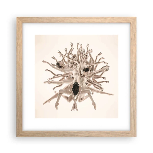 Poster în ramă de stejar deschis - Înflorirea în dans - 30x30 cm