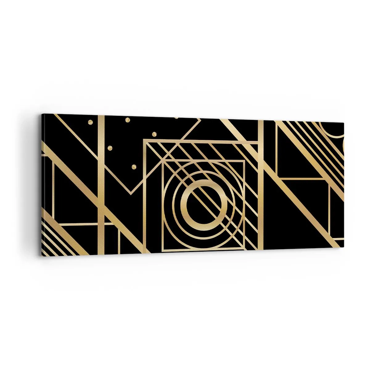 Tablou pe pânză - Geometrie de aur - 100x40 cm