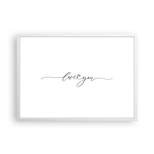 Poster în ramă albă - Negru pe alb - 70x50 cm