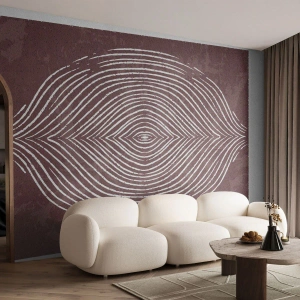 Tapet Standard Eco - Liniile concentrice în maro creează un model simetric - 100x70cm - Spațiul vorbește - Decorațiune modernă pentru perete pentru living și dormitor ARTTOR
