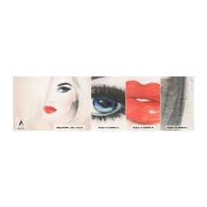 Mostră tapet autocolant Deluxe Sticker - Hipnotizează și intoxică - Portretul unei femei, Chipul de femeie, buze rosii - 100x30 cm