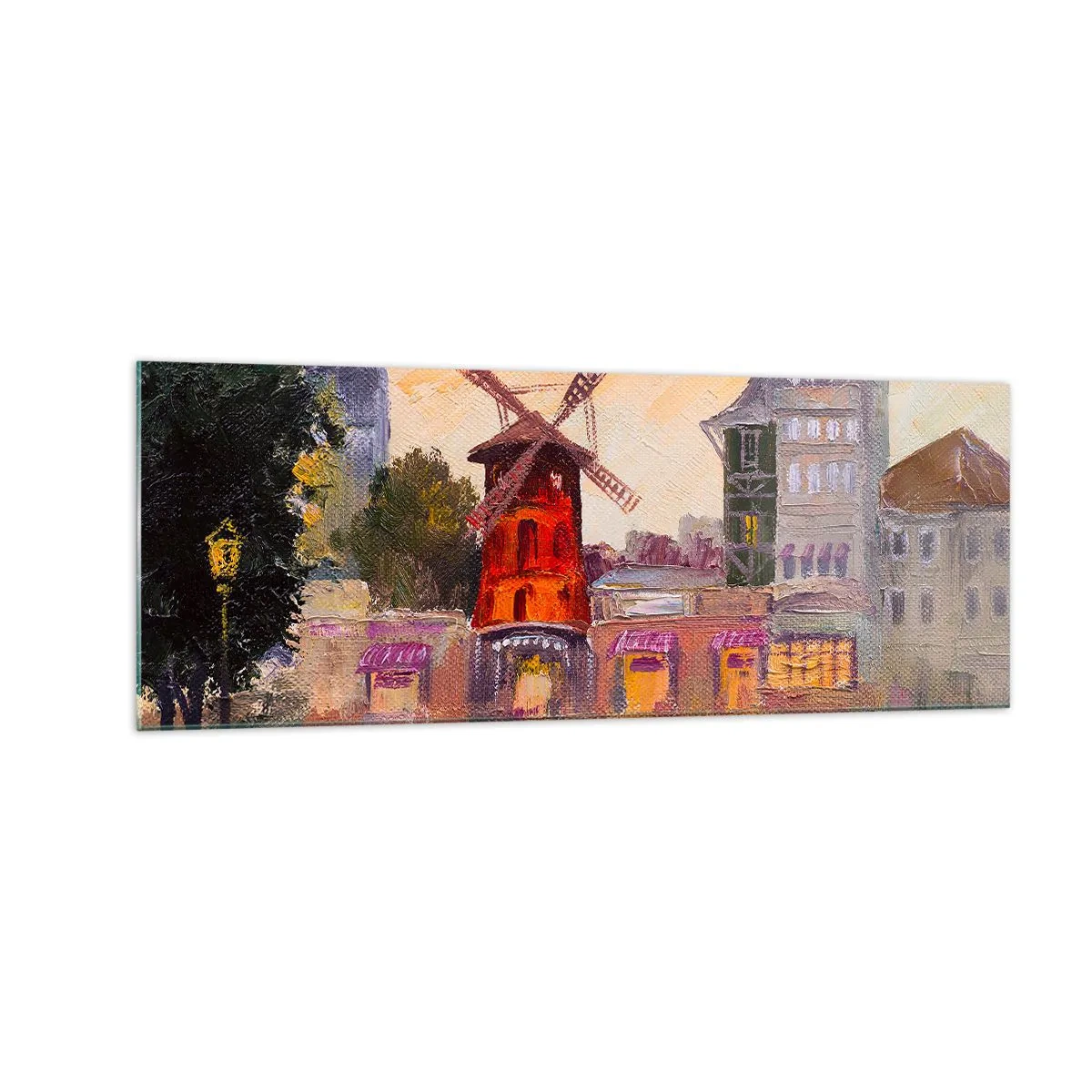 Tablou pe sticlă - Icoane pariziene - Moulin Rouge - 140x50 cm