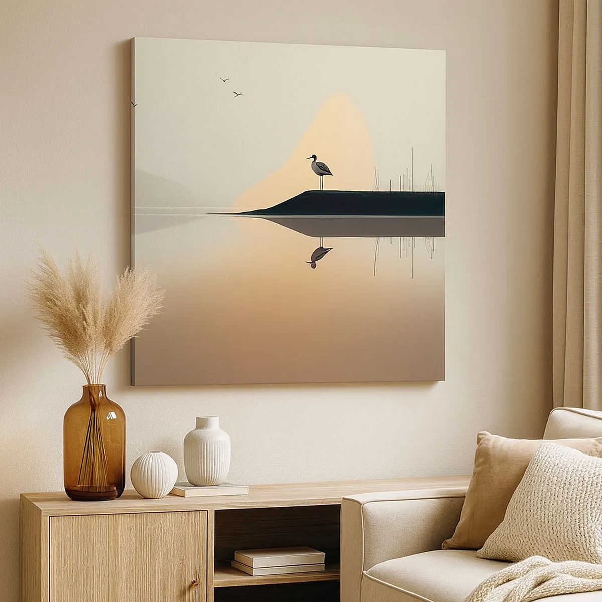 Tablou pe pânză - Domn pe lac - 30x30 cm